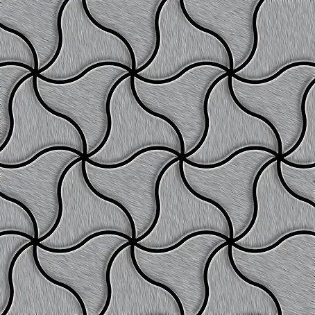 ALLOY  Mosaikfliese Mosaik Fliese massiv Edelstahl marine gebürstet grau 1,6mm Ninja-S-S-MB