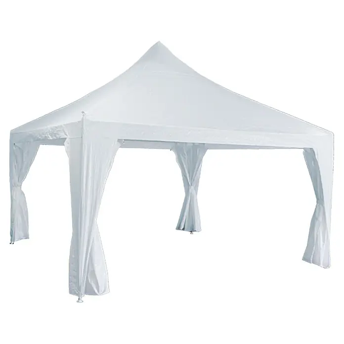 Sunfun Seitenwände Pavillon Deli - Für Sunfun Pavillon Deli 4x4 - Elegantes, weißes Partyzelt mit Vorhängen, ideal für Veranstaltungen im Freien. Das Zelt bietet Schutz und eine stilvolle Atmosphäre.