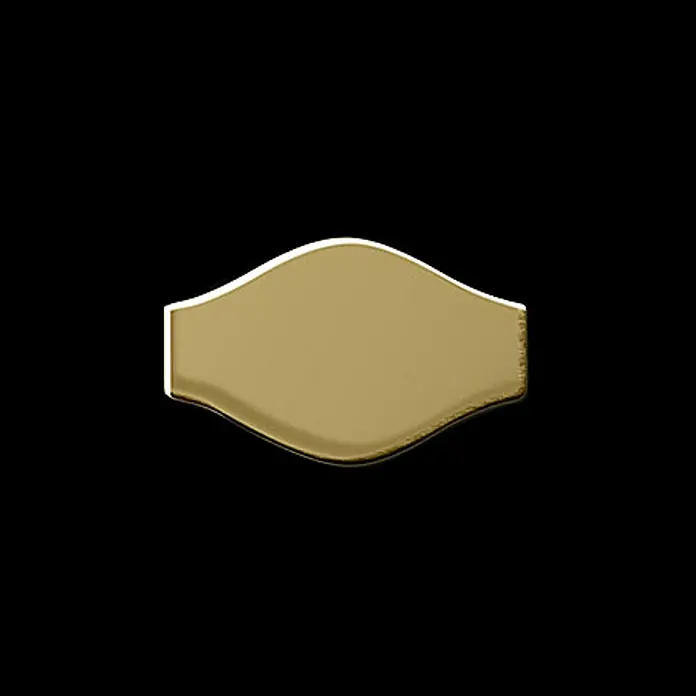 ALLOY Mosaikfliese Mosaik Fliese massiv Metall Titan hochglänzend gold 1,6mm stark Karma-Ti-GM - 329 x 301 mm, Gold, Hochglänzend - Goldfarbene, gewölbte Plakette mit glänzender Oberfläche.