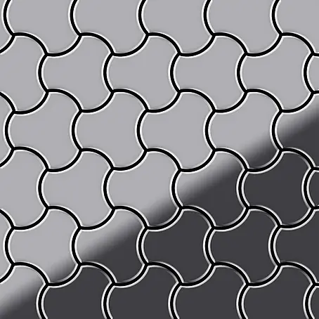 ALLOY  Mosaikfliese Mosaik Fliese massiv Metall Edelstahl marine hochglanz grau Ubiquity-S-S-MM