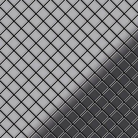 ALLOY  Mosaikfliese Mosaik Fliese massiv Metall Edelstahl hochglanz grau 1,6mm Diamond-S-S-M