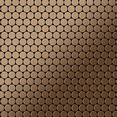 ALLOY  Mosaikfliese Mosaik Fliese massiv Metall Titan gebürstet kupfer 1,6mm stark Penny-Ti-AB
