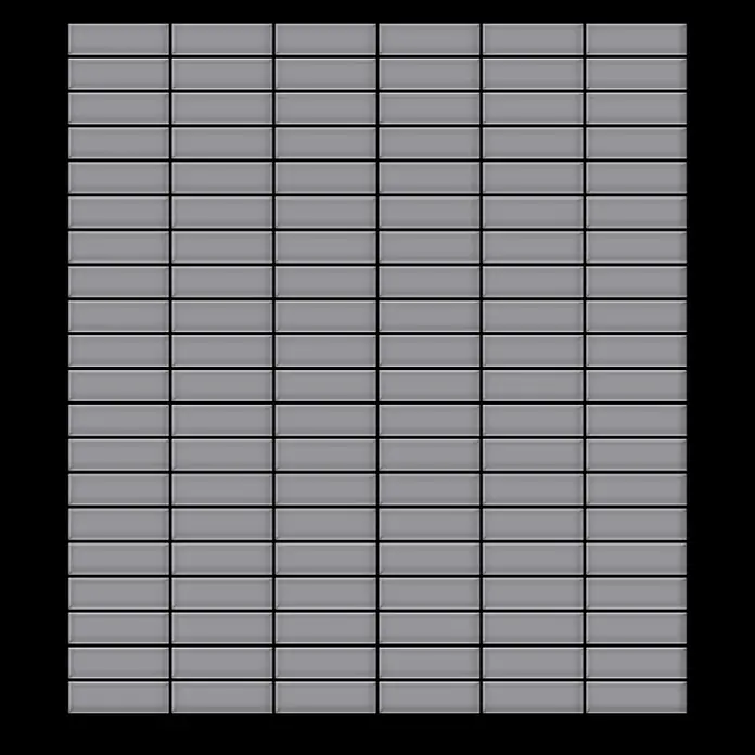 ALLOY Mosaikfliese Mosaik Fliese massiv Metall Edelstahl matt grau 1,6mm stark Cabin-S-S-MA - 316 x 329 mm, Grau, Silber, Matt - Raster aus einheitlichen grauen Rechteckfliesen, geeignet für Wand- oder Bodenbelag.