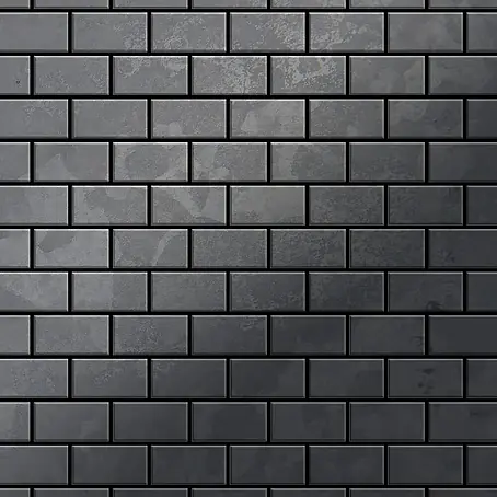 ALLOY  Mosaikfliese Mosaik Fliese massiv Metall Rohstahl gewalzt grau 1,6mm stark House-RS