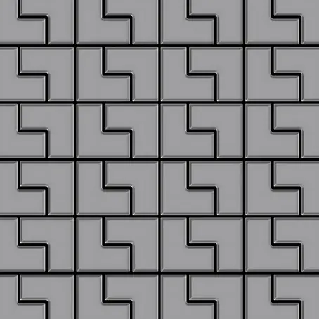 ALLOY  Mosaikfliese Mosaik Fliese massiv Metall Edelstahl matt grau 1,6mm stark Kink-S-S-MA