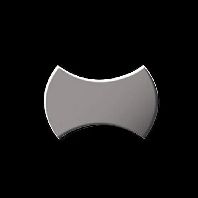 ALLOY Mosaikfliese Mosaik Fliese massiv Metall Titan hochglanz dunkelgrau 1,6mm Infinit-Ti-SM - 322 x 322 mm, Schwarz, Grau, Hochglänzend - Glänzendes, silbernes, schleifenförmiges Metallbauteil.