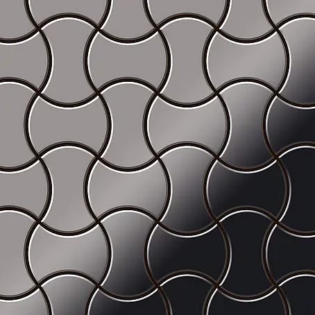 ALLOY  Mosaikfliese Mosaik Fliese massiv Metall Titan hochglanz dunkelgrau 1,6mm Infinit-Ti-SM