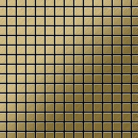 ALLOY  Mosaikfliese Mosaik Fliese massiv Metall Titan gebürstet gold 1,6mm stark Mosaic-Ti-GB