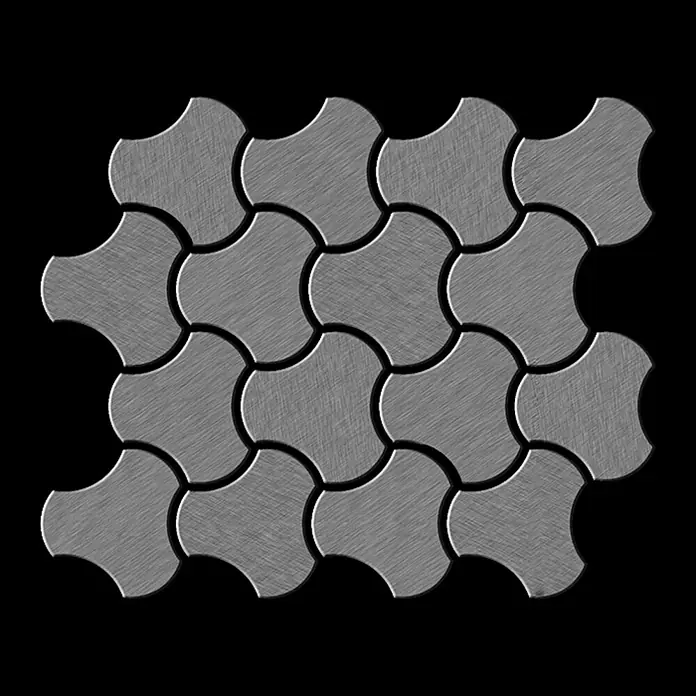 ALLOY Mosaikfliese Mosaik Fliese massiv Edelstahl gebürstet grau 1,6mm stark Ubiquity-S-S-B - 270 x 325 mm, Grau, Silber, Sonstiges - Gebürstete graue Verbundpflastersteine.