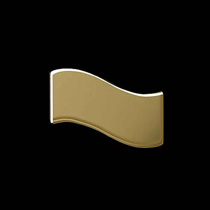 ALLOY Mosaikfliese Mosaik Fliese massiv Metall Titan hochglänzend gold 1,6mm stark Flux-Ti-GM - 318 x 305 mm, Gold, Hochglänzend - Polierte goldfarbene wellenförmige Metallplatte mit glatten, abgerundeten Kanten.