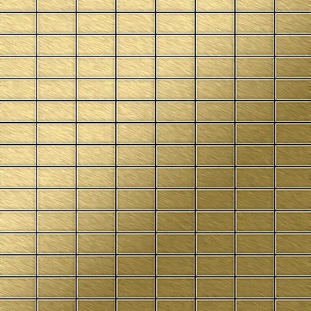 ALLOY  Mosaikfliese Mosaik Fliese massiv Metall Titan gebürstet gold 1,6mm stark Bauhaus-Ti-GB