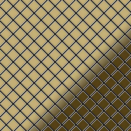 ALLOY  Mosaikfliese Mosaik Fliese massiv Titan hochglänzend gold 1,6mm stark Diamond-Ti-GM