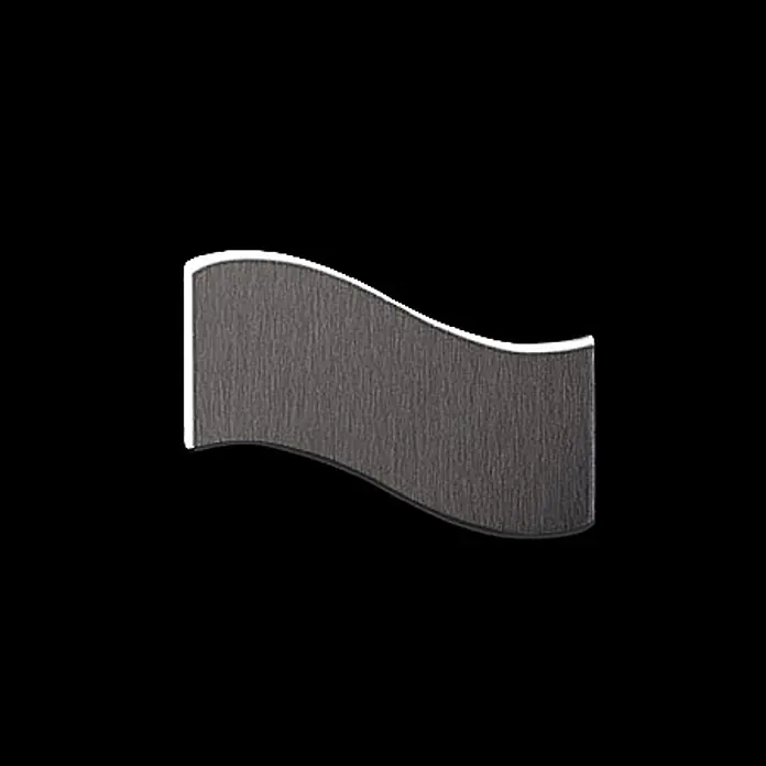 ALLOY Mosaikfliese Mosaik Fliese massiv Titan gebürstet dunkelgrau 1,6mm stark Flux-Ti-SB - 318 x 305 mm, Schwarz, Grau, Sonstiges - Wellenförmige dunkelgraue, strukturierte Metallplatte mit schmalem weißem Rand.