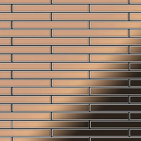 ALLOY  Mosaikfliese Mosaik Fliese massiv Metall Kupfer gewalzt kupfer 1,6mm stark Avenue-CM