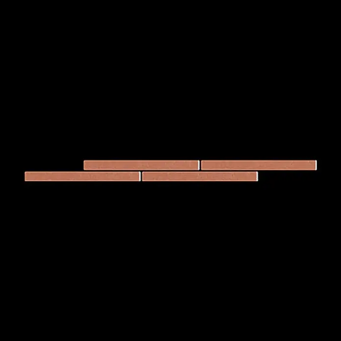 ALLOY Mosaikfliese Mosaik Fliese massiv Metall Kupfer gewalzt kupfer 1,6mm stark Avenue-CM - 289 x 315 mm, Bronze, Sonstiges - Versetzte, kupferfarbene rechteckige Mosaikstreifen.