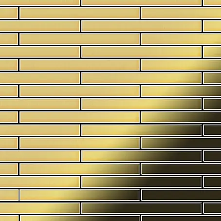 ALLOY  Mosaikfliese Mosaik Fliese massiv Metall Messing gewalzt gold 1,6mm stark Avenue-BM