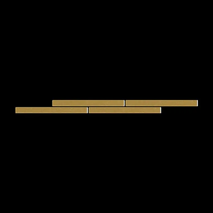 ALLOY Mosaikfliese Mosaik Fliese massiv Metall Messing gewalzt gold 1,6mm stark Avenue-BM - 289 x 315 mm, Gold, Sonstiges - Goldene rechteckige Mosaikfliesen in versetztem Muster angeordnet.
