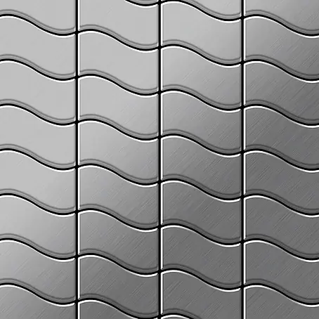 ALLOY  Mosaikfliese Mosaik Fliese massiv Edelstahl marine gebürstet grau 1,6mm Flux-S-S-MB
