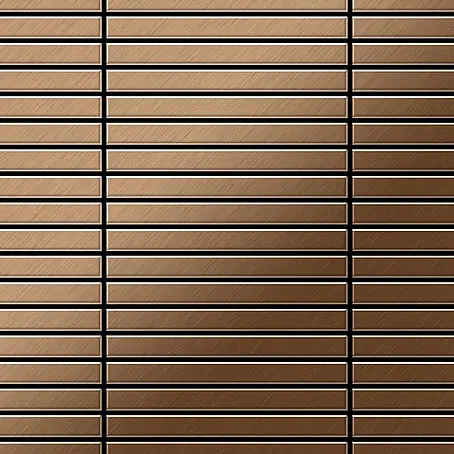 ALLOY  Mosaikfliese Mosaik Fliese massiv Titan gebürstet kupfer 1,6mm stark Linear-Ti-AB