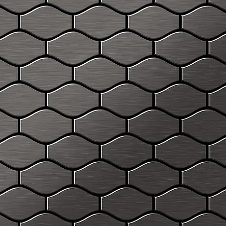 ALLOY  Mosaikfliese Mosaik Fliese massiv Titan gebürstet dunkelgrau 1,6mm stark Karma-Ti-SB