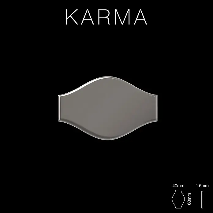 ALLOY Mosaikfliese Mosaik Fliese massiv Titan gebürstet dunkelgrau 1,6mm stark Karma-Ti-SB - 329 x 301 mm, Schwarz, Grau, Sonstiges - Graue Karma wellenförmige Rechteckfliese, 60x40x1.6mm.