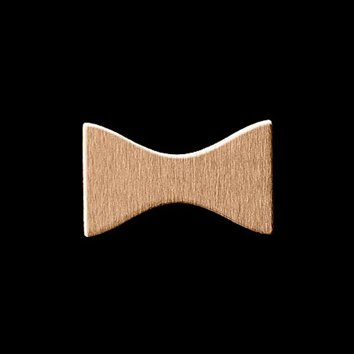 ALLOY Mosaikfliese Mosaik Fliese massiv Metall Titan gebürstet kupfer 1,6mm stark Kismet-Ti-AB - 329 x 299 mm, Bronze, Sonstiges - Gebürstetes rosé-goldfarbenes Metallstück in Schleifenform.