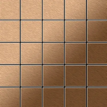 ALLOY  Mosaikfliese Mosaik Fliese massiv Titan gebürstet kupfer 1,6mm stark Century-Ti-AB