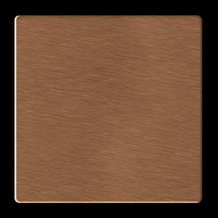 ALLOY Mosaikfliese Mosaik Fliese massiv Titan gebürstet kupfer 1,6mm stark Century-Ti-AB - 98 x 98 mm, Bronze, Sonstiges - Quadratische Platte aus gebürstetem Kupfer mit abgerundeten Ecken.