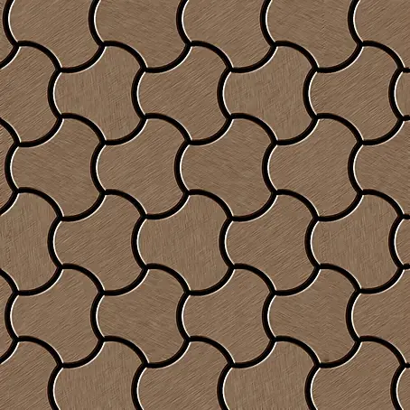 ALLOY  Mosaikfliese Mosaik Fliese massiv Titan gebürstet kupfer 1,6mm stark Ubiquity-Ti-AB