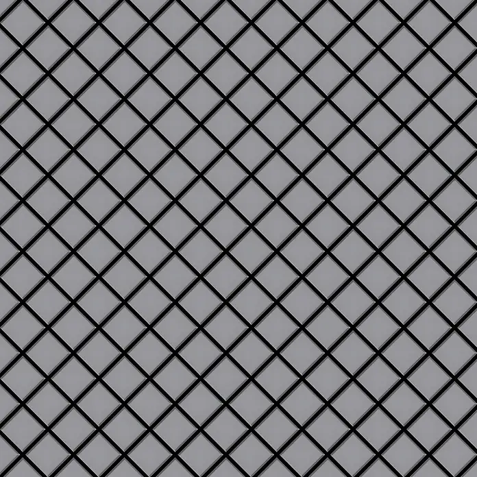 ALLOY Mosaikfliese Mosaik Fliese massiv Metall Edelstahl matt grau 1,6mm stark Diamond-S-S-MA - 319 x 319 mm, Grau, Silber, Matt - Graues Rautenmuster mit dunklen Trennlinien.