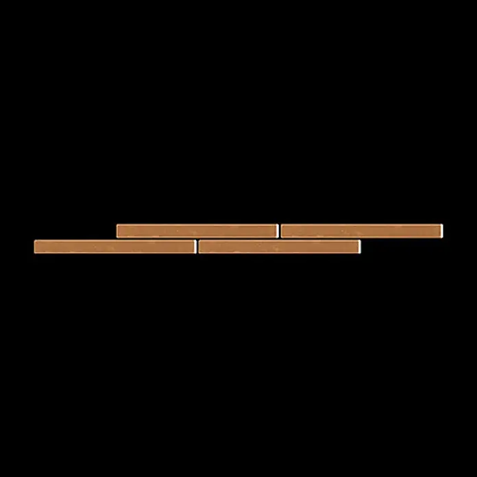ALLOY Mosaikfliese Mosaik Fliese massiv Titan hochglänzend kupfer 1,6mm stark Avenue-Ti-AM - 289 x 315 mm, Bronze, Hochglänzend - Kupferbraune, metallische Mosaikstreifen in versetztem Muster angeordnet.
