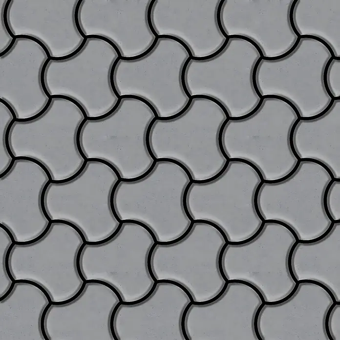 ALLOY Mosaikfliese Mosaik Fliese massiv Metall Edelstahl matt grau 1,6mm stark Ubiquity-S-S-MA - 270 x 325 mm, Grau, Silber, Matt - Nahtloses Muster aus grauen Betonpflastersteinen.
