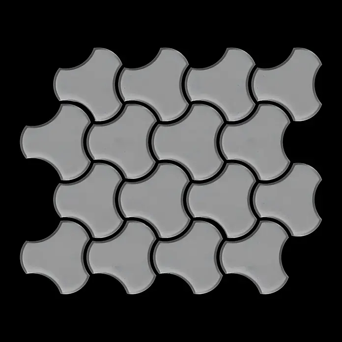 ALLOY Mosaikfliese Mosaik Fliese massiv Metall Edelstahl matt grau 1,6mm stark Ubiquity-S-S-MA - 270 x 325 mm, Grau, Silber, Matt - Graue, ineinandergreifende Puzzle-Pflastersteine für Gehwege.