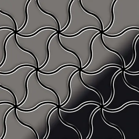 ALLOY  Mosaikfliese Mosaik Fliese massiv Metall Titan hochglanz dunkelgrau 1,6mm Ninja-Ti-SM