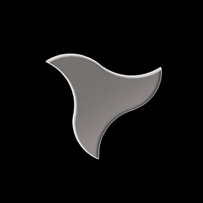 ALLOY Mosaikfliese Mosaik Fliese massiv Metall Titan hochglanz dunkelgrau 1,6mm Ninja-Ti-SM - 313 x 255 mm, Schwarz, Grau, Hochglänzend - Silbergraue, dreizackige, geschwungene Form.