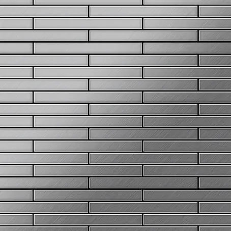ALLOY  Mosaikfliese Mosaik Fliese massiv Edelstahl marine gebürstet grau 1,6mm Deedee-S-S-MB