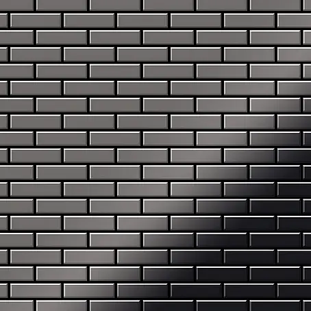 ALLOY  Mosaikfliese Mosaik Fliese massiv Titan hochglänzend dunkelgrau 1,6mm stark PK-Ti-SM