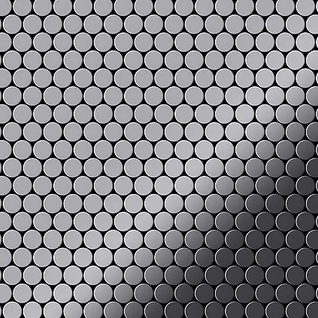 ALLOY  Mosaikfliese Mosaik Fliese massiv Metall Edelstahl hochglanz grau 1,6mm Penny-S-S-M