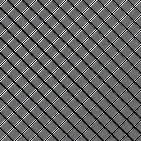 ALLOY  Mosaikfliese Mosaik Fliese massiv Metall Titan gebürstet dunkelgrau 1,6mm Diamond-Ti-SB