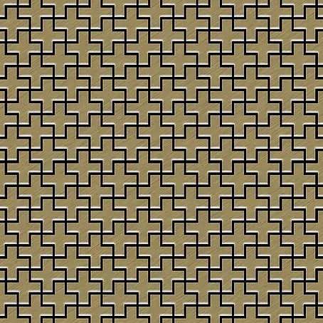 ALLOY  Mosaikfliese Mosaik Fliese massiv Titan gebürstet gold 1,6mm stark Swiss Cross-Ti-GB