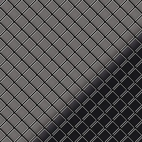 ALLOY  Mosaikfliese Mosaik Fliese massiv Metall Titan hochglanz dunkelgrau 1,6mm Diamond-Ti-SM