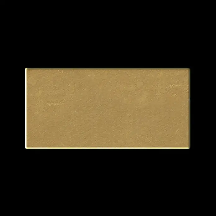 ALLOY Mosaikfliese Mosaik Fliese massiv Metall Messing gewalzt gold 1,6mm stark Subway-BM - 76 x 152 mm, Gold, Sonstiges - Goldene, rechteckige, leere Platte mit gebürsteter Textur.