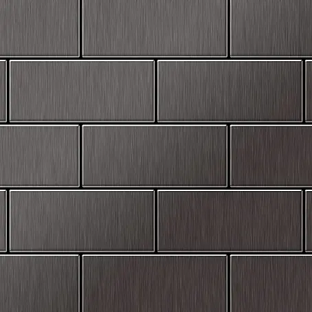 ALLOY  Mosaikfliese Mosaik Fliese massiv Titan gebürstet dunkelgrau 1,6mm stark Subway-Ti-SB