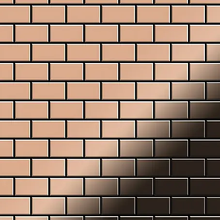 ALLOY  Mosaikfliese Mosaik Fliese massiv Metall Kupfer gewalzt kupfer 1,6mm stark House-CM