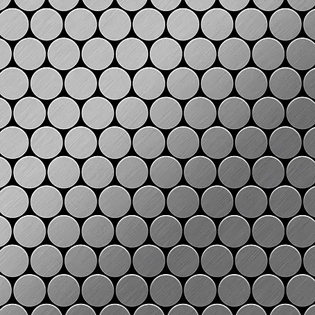 ALLOY  Mosaikfliese Mosaik Fliese massiv Edelstahl gebürstet grau 1,6mm stark Dollar-S-S-B