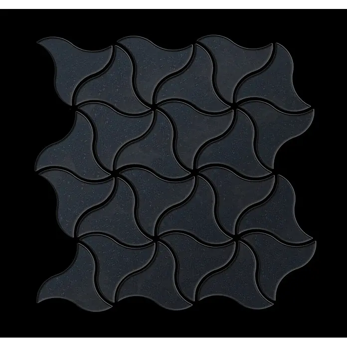 ALLOY Mosaikfliese Mosaik Fliese massiv Metall Rohstahl gewalzt grau 1,6mm stark Ninja-RS - 313 x 255 mm, Grau, Sonstiges - Dunkelgraue, strukturierte Verbundfliesen in einem wirbelnden, organischen Muster.