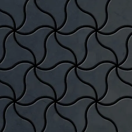 ALLOY  Mosaikfliese Mosaik Fliese massiv Metall Rohstahl gewalzt grau 1,6mm stark Ninja-RS