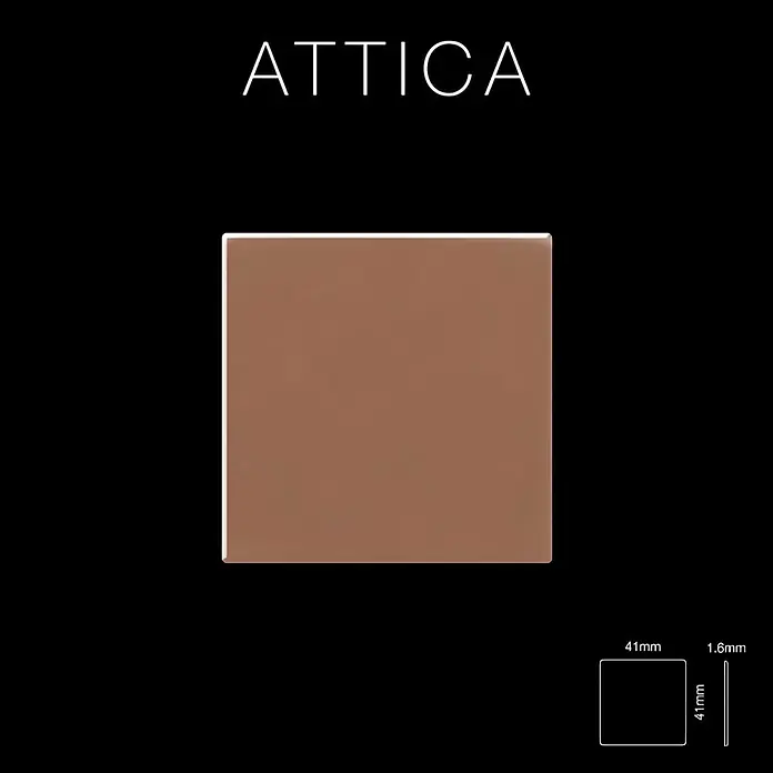 ALLOY Mosaikfliese Mosaik Fliese massiv Metall Kupfer gewalzt kupfer 1,6mm stark Attica-CM - 295 x 295 mm, Bronze, Sonstiges - Quadratische bronzefarbene Fliese, 41x41mm und 1,6mm dick.