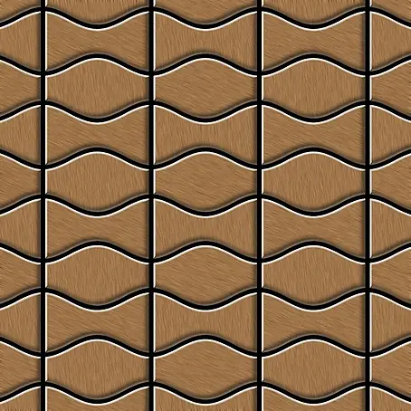 ALLOY  Mosaikfliese Mosaik Fliese massiv Titan gebürstet kupfer 1,6mm Kismet & Karma-Ti-AB