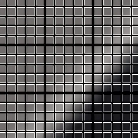ALLOY  Mosaikfliese Mosaik Fliese massiv Metall Titan hochglanz dunkelgrau 1,6mm Mosaic-Ti-SM